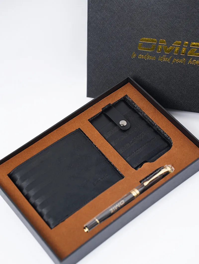 Coffret Cadeau Portefeuille et Stylo+ Portecarte